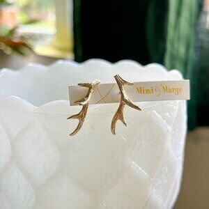 Antler Stud Earrings with 24K Gold Vermeil (Large)